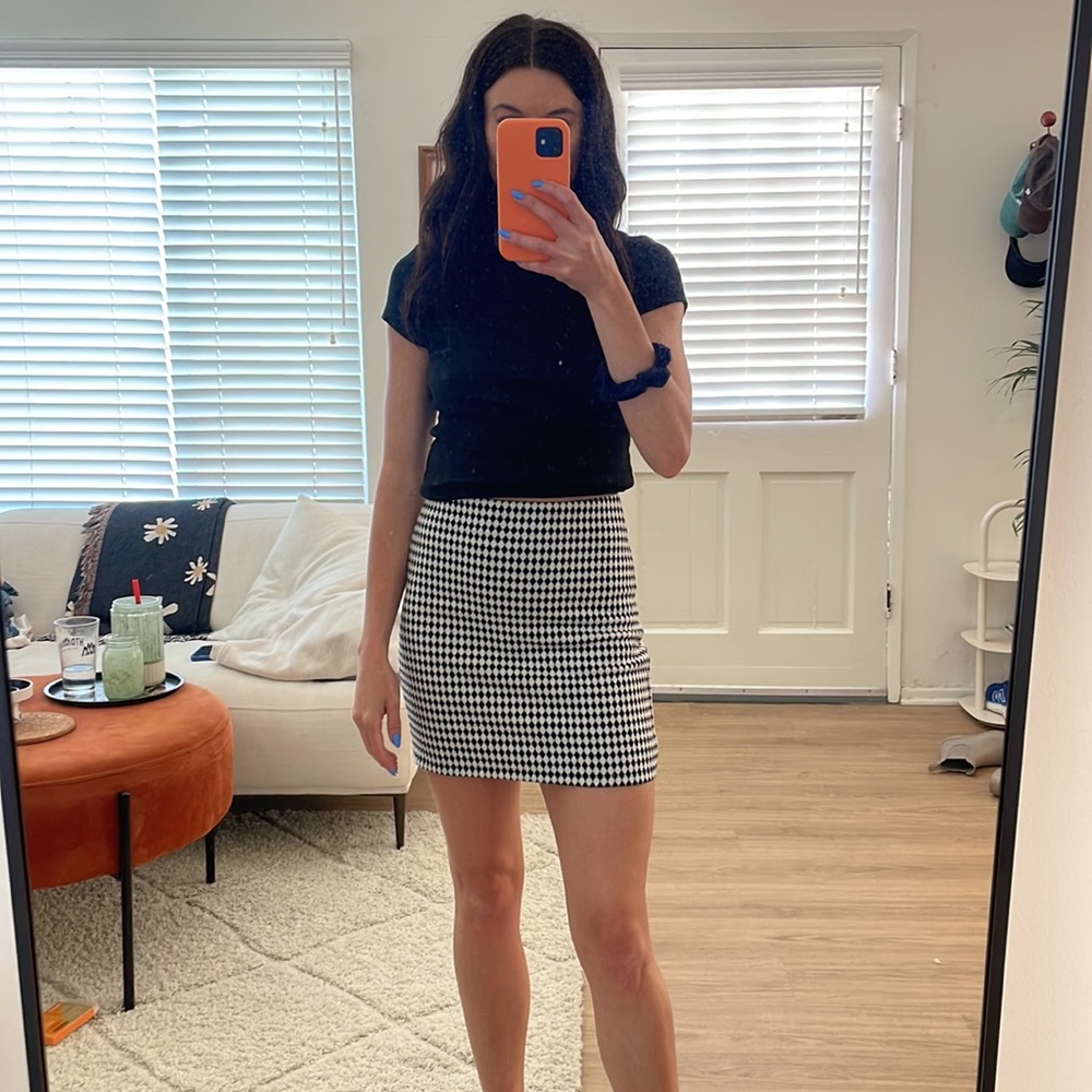 Reformation Houndstooth Mini Skirt